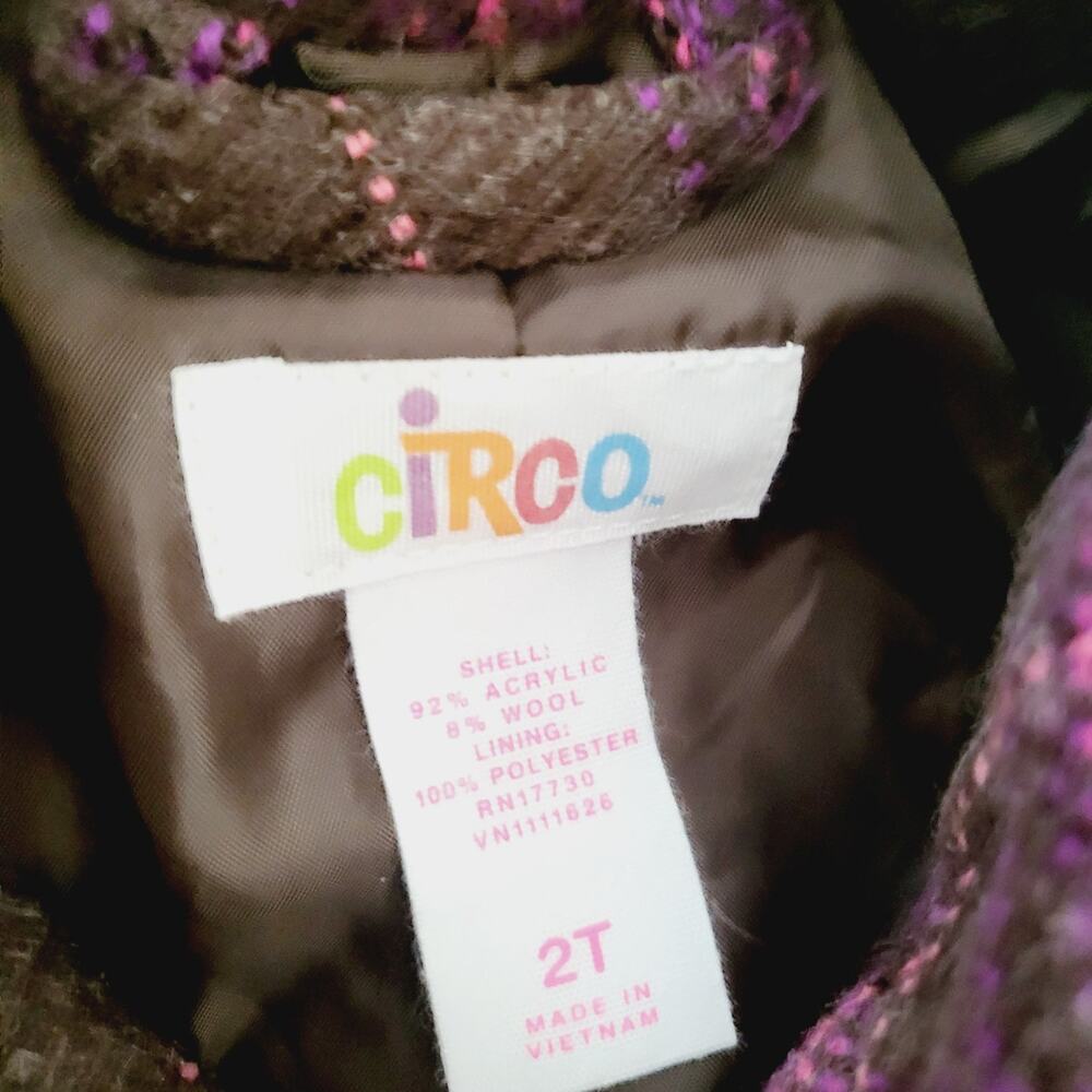 Circo plaid 2T wool coat - Picture 3 of 6